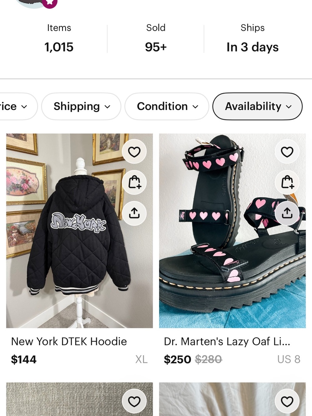 Dr. Martens Black Platform Sandals with Pink Heart Straps